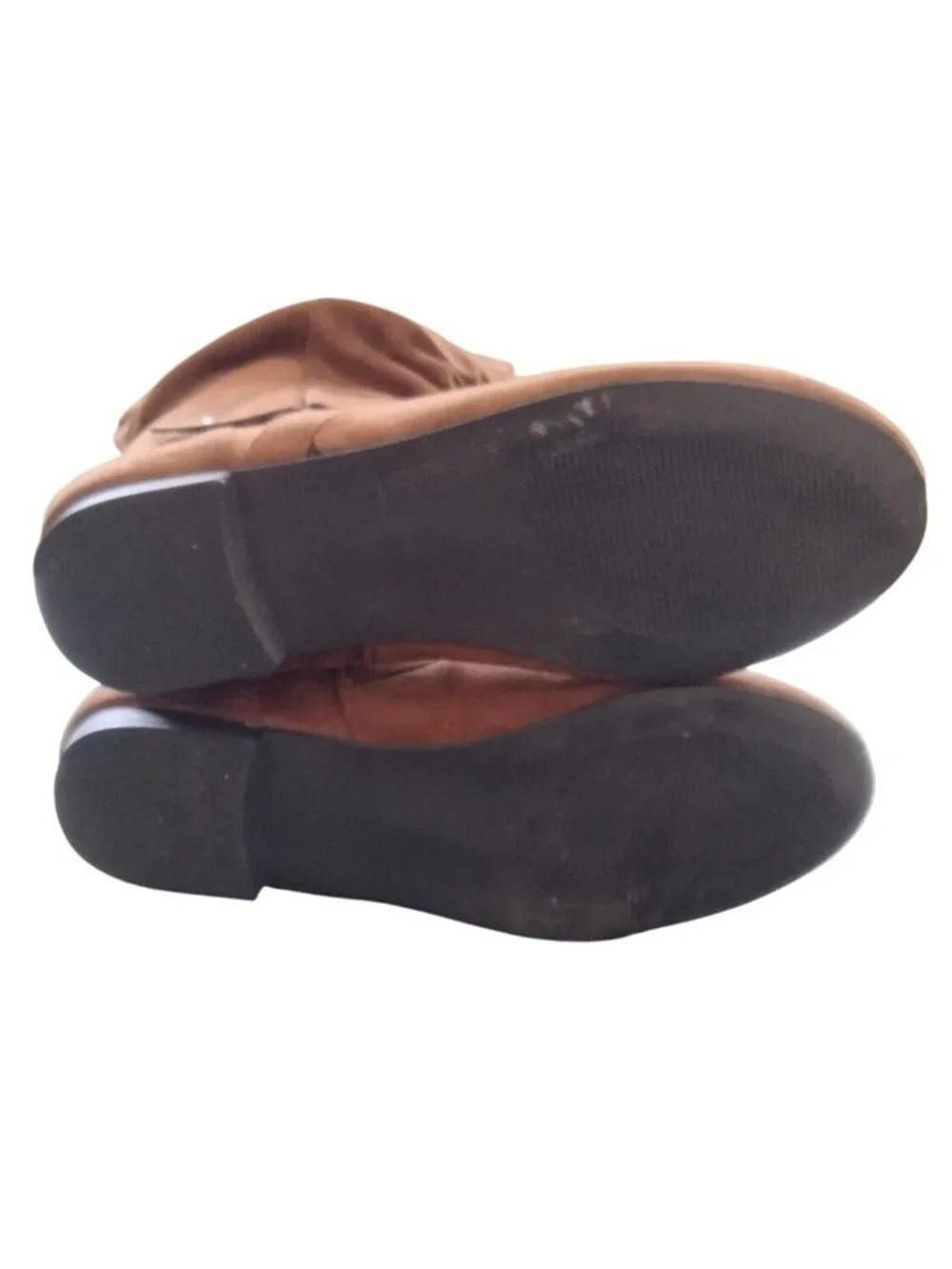 Mysoft Size 10 XW Boots Extra Wide Calf Slouchy Knee-High Dark Brown Side Zipper